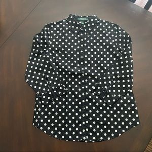 Black and white polka dot Ralph Lauren button down